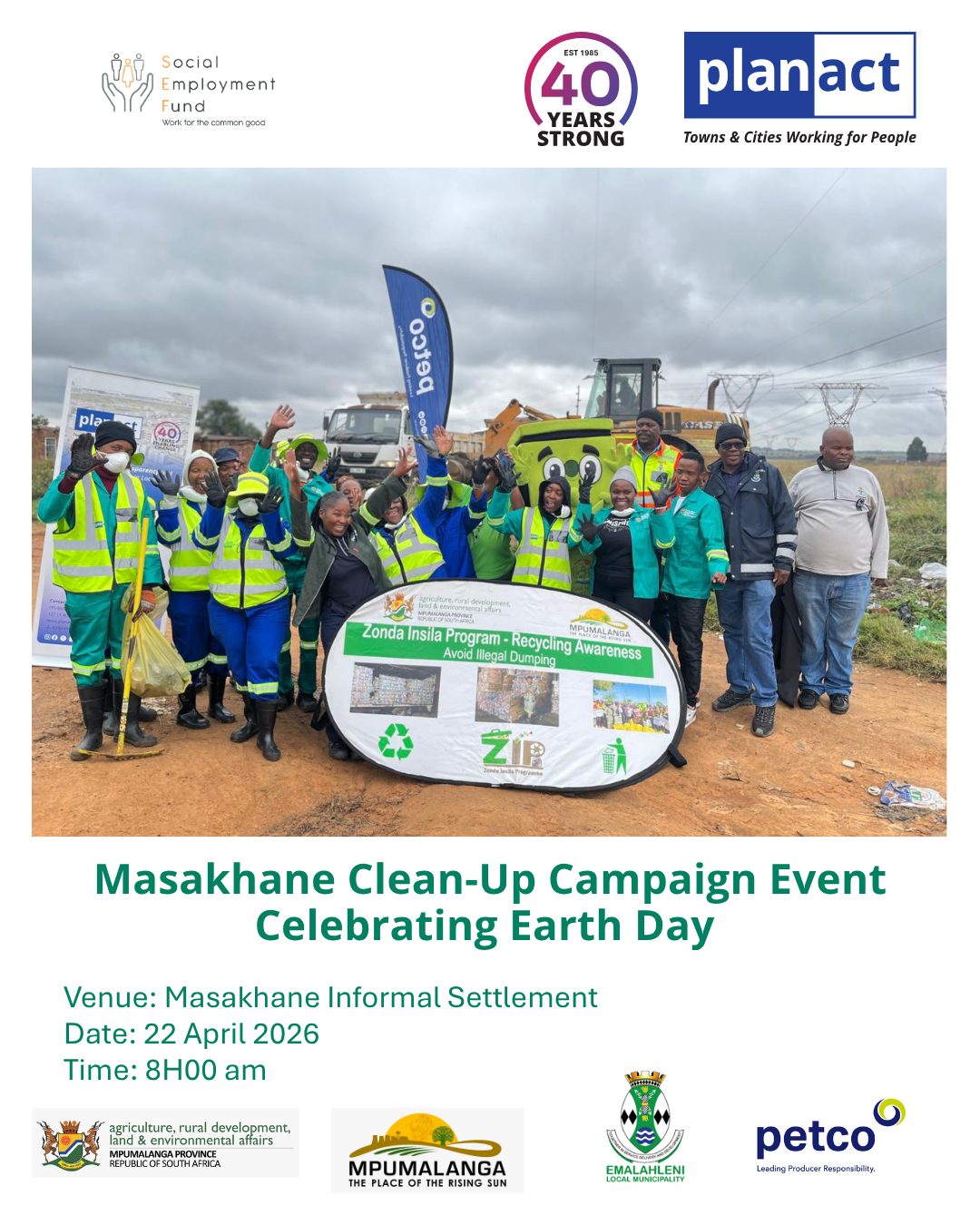 Masakhane Clean-Up Campaign Event Celebrating Earth Day